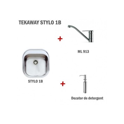 Pachet Teka Tekaway Stylo 1B, Chiuveta, Baterie, Dozator Detergent